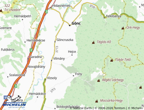 MICHELIN-Landkarte Hejce - ViaMichelin