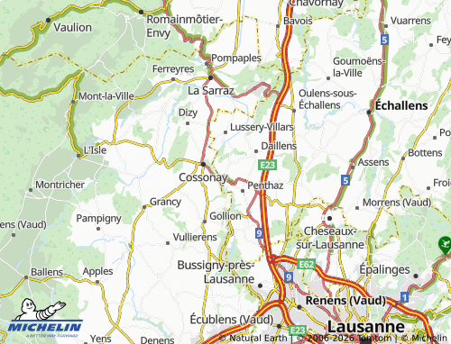 Mapa MICHELIN Penthalaz - ViaMichelin