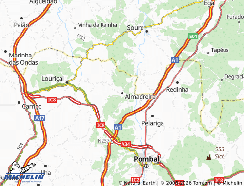 MICHELIN Almagreira map - ViaMichelin