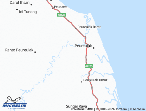 MICHELIN Alue Dua Paya Gajah map - ViaMichelin