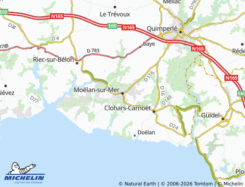 Carte MICHELIN Moëlan-sur-Mer - ViaMichelin