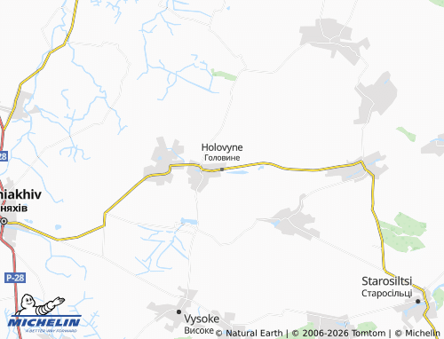 Mapa MICHELIN Holovyne - ViaMichelin