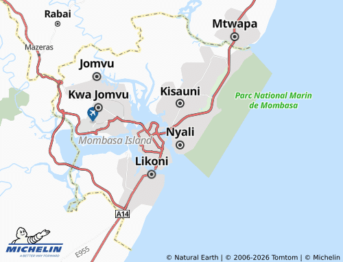 MICHELIN Mwembe Tayari map - ViaMichelin