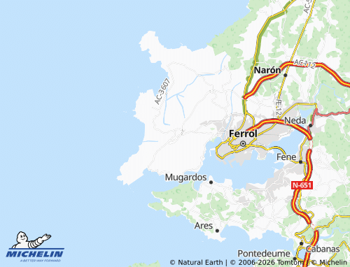 MICHELIN Doniños (San Román) map - ViaMichelin