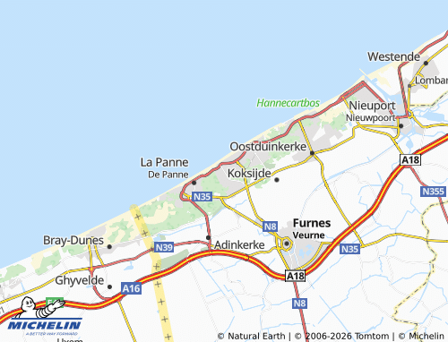 Mappa MICHELIN Sint-Idesbald - ViaMichelin