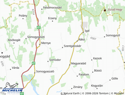 Mapa MICHELIN Szentgáloskér - ViaMichelin