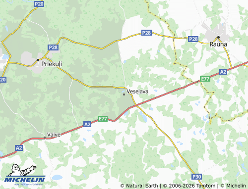 Mapa MICHELIN Veselavas pagasts - ViaMichelin