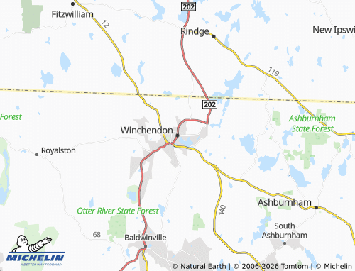 Kaart MICHELIN Winchendon - ViaMichelin