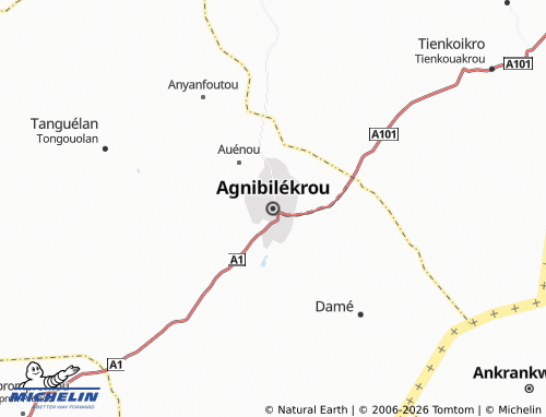 MICHELIN-Landkarte Agnibilékrou - ViaMichelin