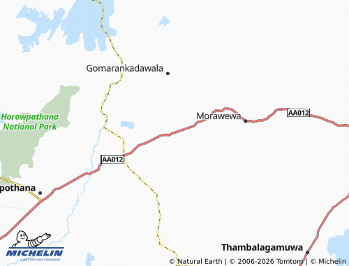 Mappa MICHELIN Mahadiulwewa Stage 1 - ViaMichelin