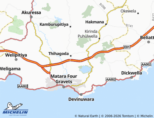 Mapa MICHELIN Uduwa West - ViaMichelin