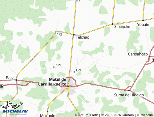 MICHELIN Komchén Martínez map - ViaMichelin