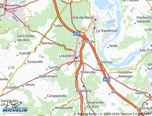 MICHELIN Louviers map - ViaMichelin