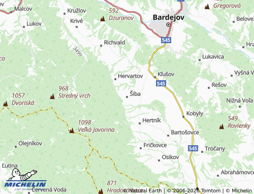 MICHELIN-Landkarte Šiba - ViaMichelin