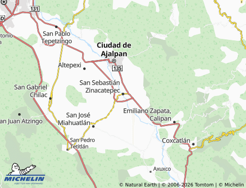 Mappa MICHELIN San Sebastián Zinacatepec - ViaMichelin