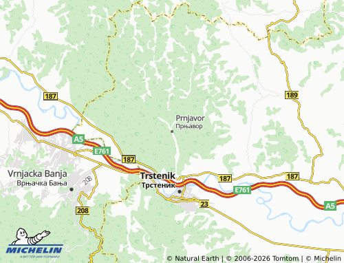 Mapa MICHELIN Prnjavor - ViaMichelin