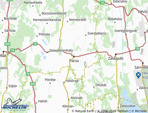 MICHELIN Pacsa map - ViaMichelin