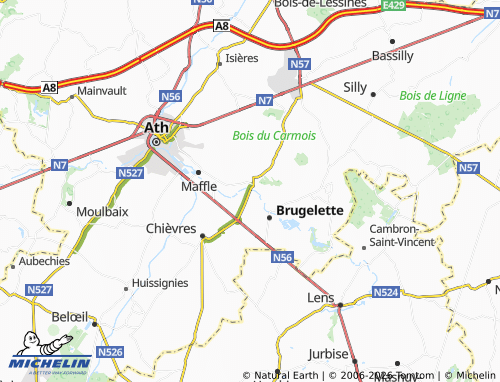 MICHELIN Attre map - ViaMichelin