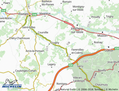 Mapa MICHELIN Serzy-et-Prin - ViaMichelin