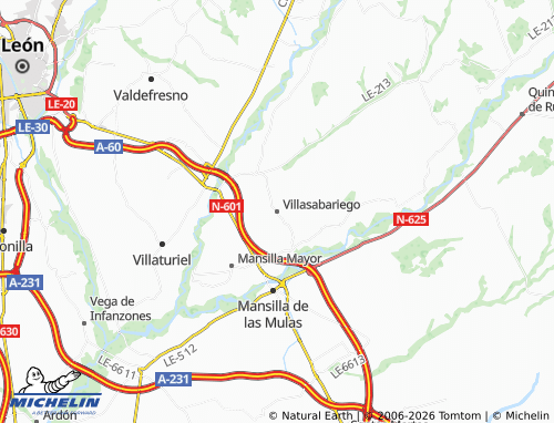 MICHELIN Villasabariego map - ViaMichelin