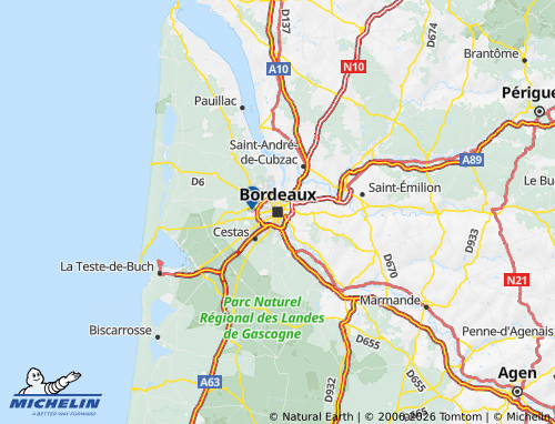Mappa MICHELIN Nuova Aquitania - ViaMichelin