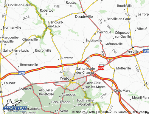 MICHELIN Veauville-lès-Baons map - ViaMichelin