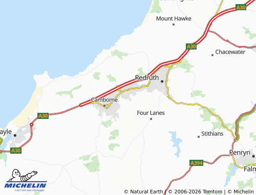 MICHELIN Carn Brea map - ViaMichelin