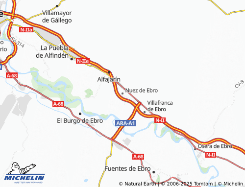 MICHELIN Nuez de Ebro map - ViaMichelin