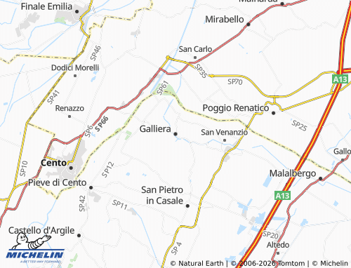MICHELIN Galliera map - ViaMichelin