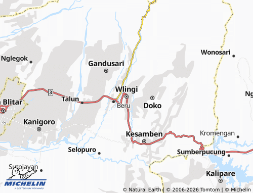 Mapa MICHELIN Wlingi - ViaMichelin