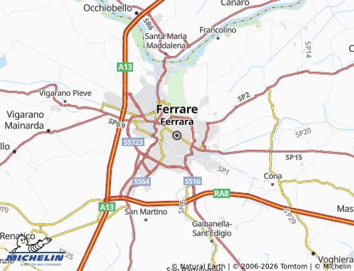 MICHELIN-Landkarte Ferrara - ViaMichelin