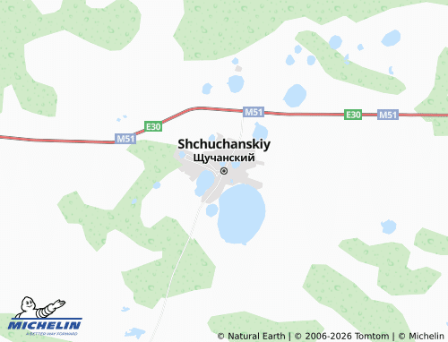 MICHELIN-Landkarte Shchuchanskiy - ViaMichelin