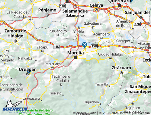 Mappa MICHELIN Michoacán de Ocampo - ViaMichelin