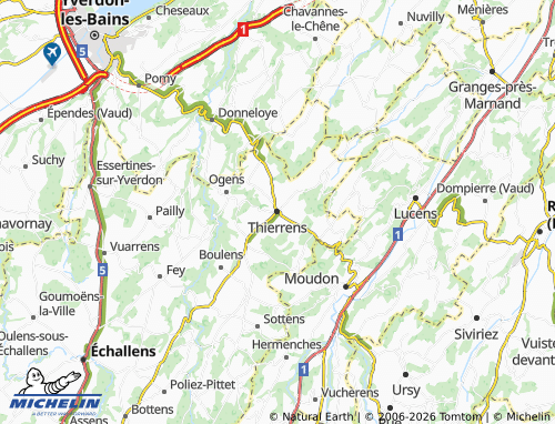 Mappa MICHELIN Thierrens - ViaMichelin