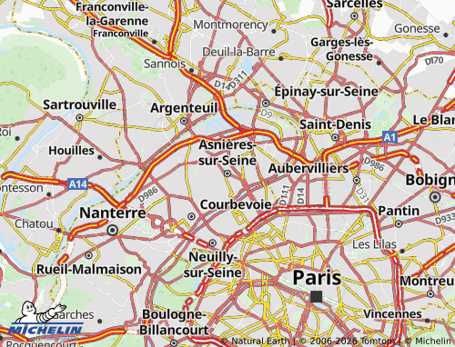 Mapa MICHELIN Asnières-sur-Seine - ViaMichelin