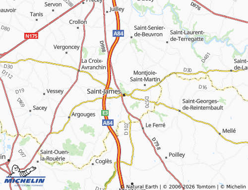 MICHELIN Saint-James map - ViaMichelin
