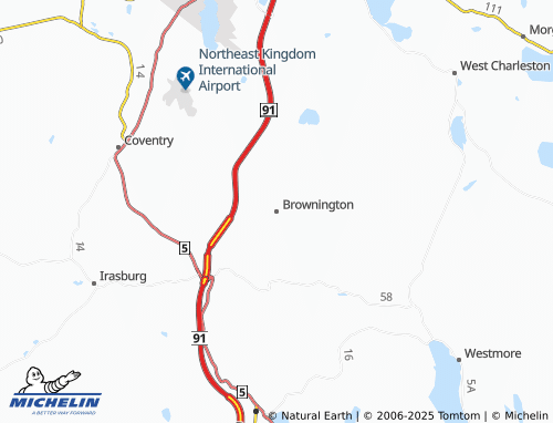 MICHELIN Brownington map - ViaMichelin