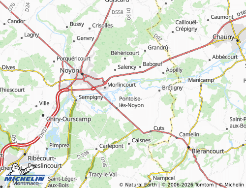 MICHELIN Varesnes map - ViaMichelin