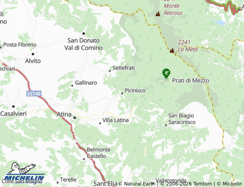 Mappa MICHELIN Picinisco - ViaMichelin