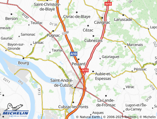 MICHELIN Peujard map - ViaMichelin