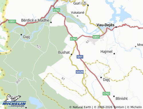 Mapa MICHELIN Bushat - ViaMichelin