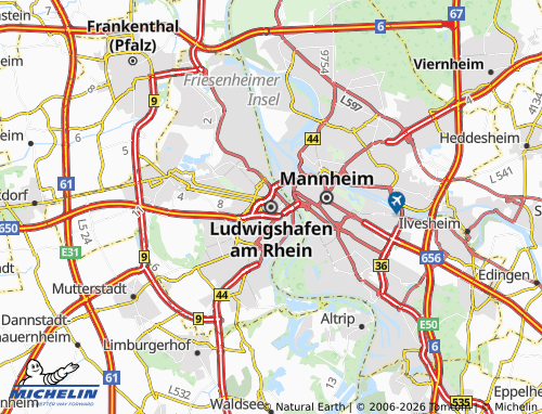 Carte MICHELIN Ludwigshafen am Rhein - ViaMichelin