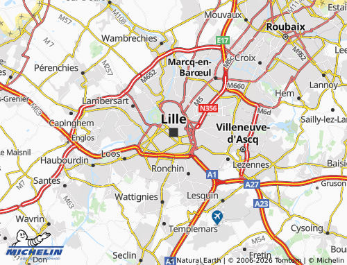 MICHELIN Lille map - ViaMichelin