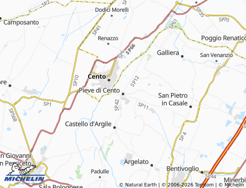 MICHELIN Pieve di Cento map - ViaMichelin