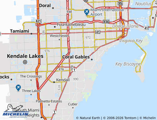Carte MICHELIN South Miami - ViaMichelin