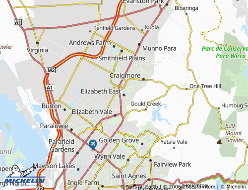 MICHELIN Elizabeth East map - ViaMichelin