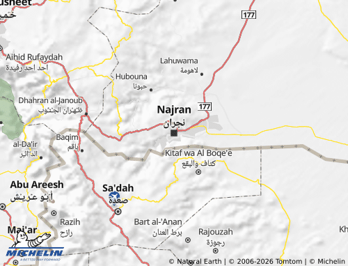 Kaart MICHELIN Mintaqat Najran - ViaMichelin