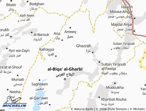 Mapa MICHELIN Tal Dhunoub - ViaMichelin