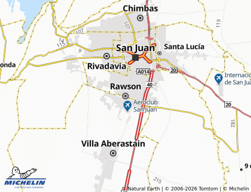 Mapa MICHELIN Rawson - ViaMichelin