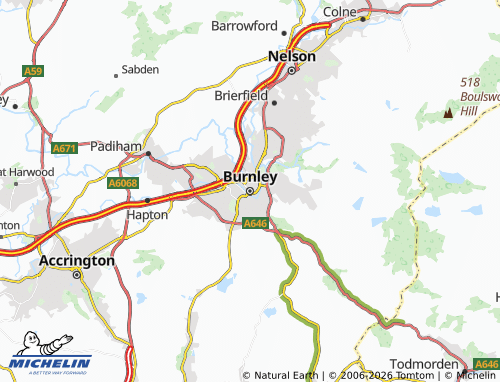 Mappa MICHELIN Burnley - ViaMichelin